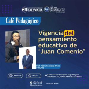 Afiche del Café Pedagógico: Vigencia del pensamiento educativo de Juan Comenio